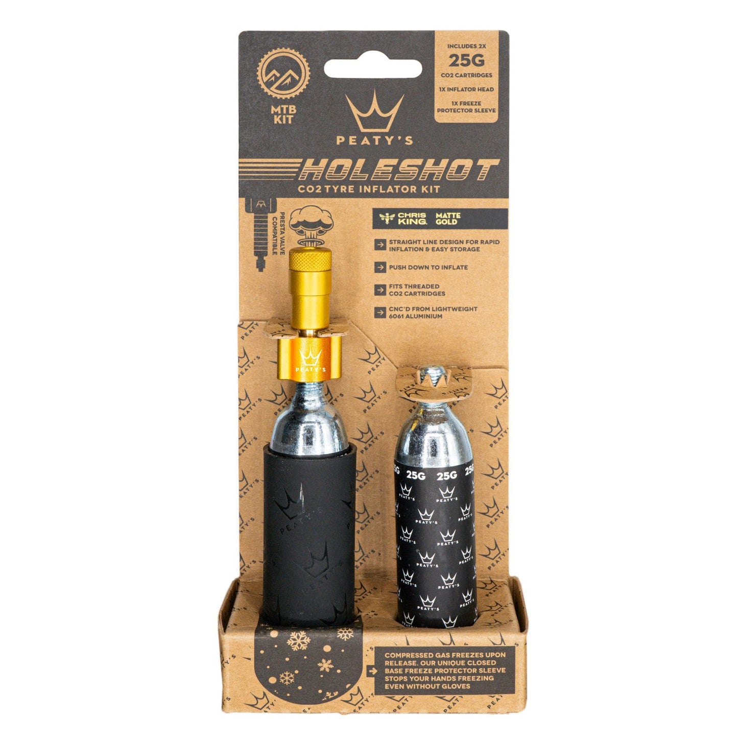 Peatys Holeshot CO2 MTN Tire Inflator Kit w/Cart Mango